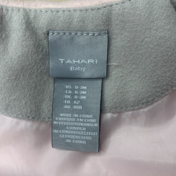 Tahari Baby Pink & Gray Full Length Pleated Coat Size 0-3 months - Picture 2 of 5